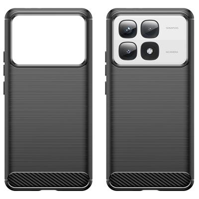 For Xiaomi 14T Pro Case Carbon Fiber Texture TPU Brushed Phone Cover
