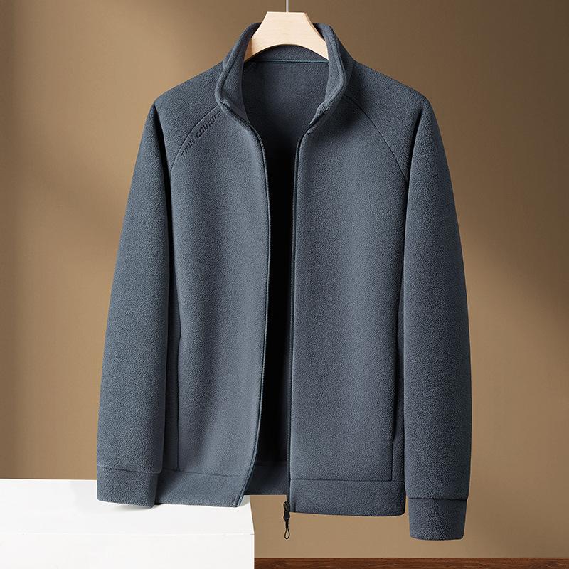 

Куртка на молнии, кардиган, толстовка, мужская флисовая куртка с воротником-стойкой, однотонная повседневная флисовая куртка XXL