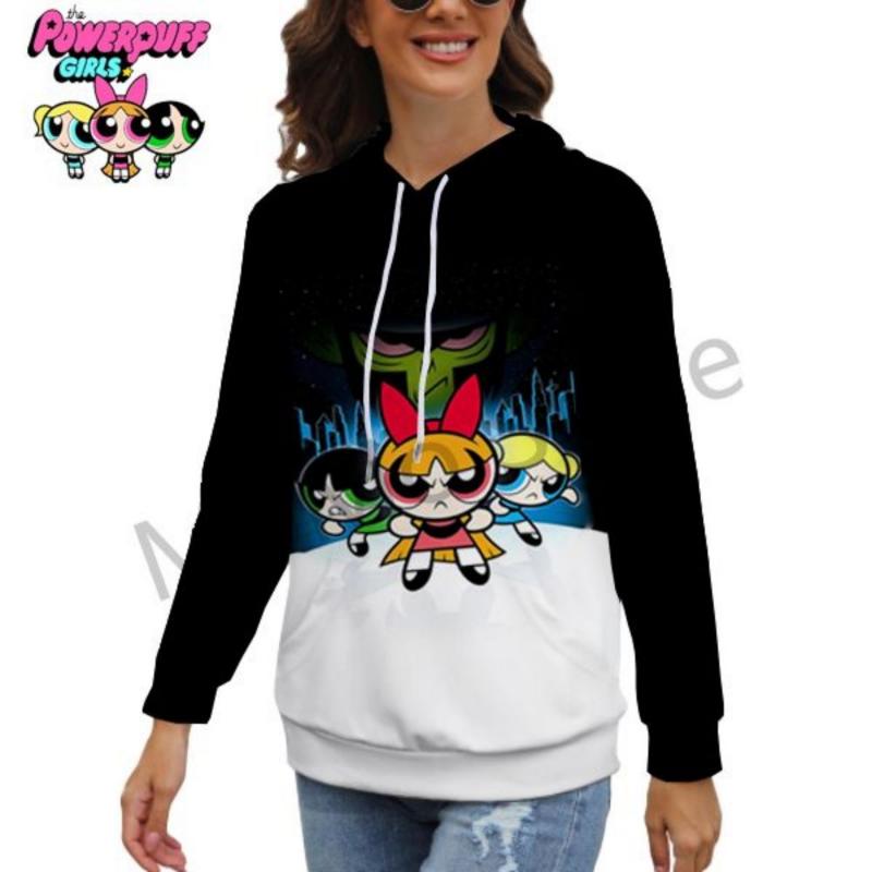 

Женские толстовки с капюшоном Мужские толстовки The Powerpuff Girls Kawaii Высококачественный 3D-принт Женская мода Y2k S-3XL Длинный рукав Милые XL