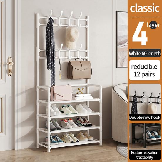 Multi-Layer Shoe Rack Doorway Clothes Hanger High Stability Simple Installation Shoes Shelf