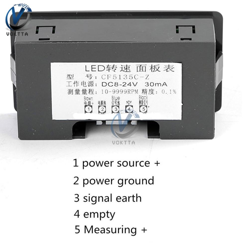 11V 1.16' 1 Digital LED Display Tachometer Timer RPM Speed Meter High Precision Tachometer with Hall Proximity Switch Sensor NPN