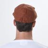 With Moons SL3019 Houndstooth Newsboy Tweed Fabric Hunting Cap with Faux Flat Cap (Orange) Hat, Leather,