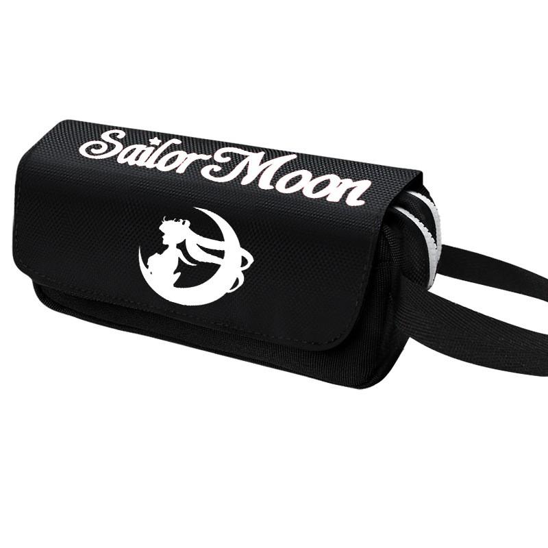 Cute Anime Sailor Moon Pencil Case Large Capacity Double Zipper Flip Pen Pouch Students