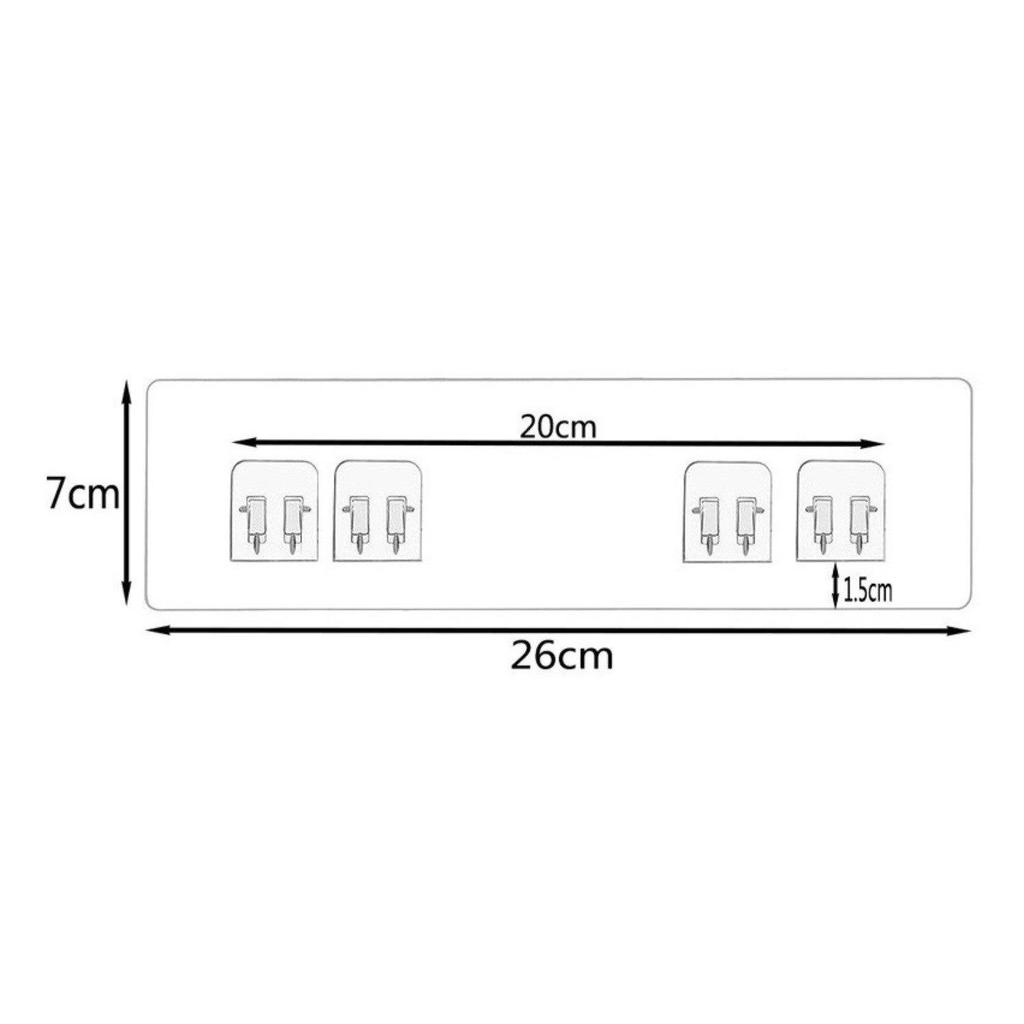 Multi-layer Adhesive Wall-Mount Storage Rack with Transparent Hooks for Bathroom