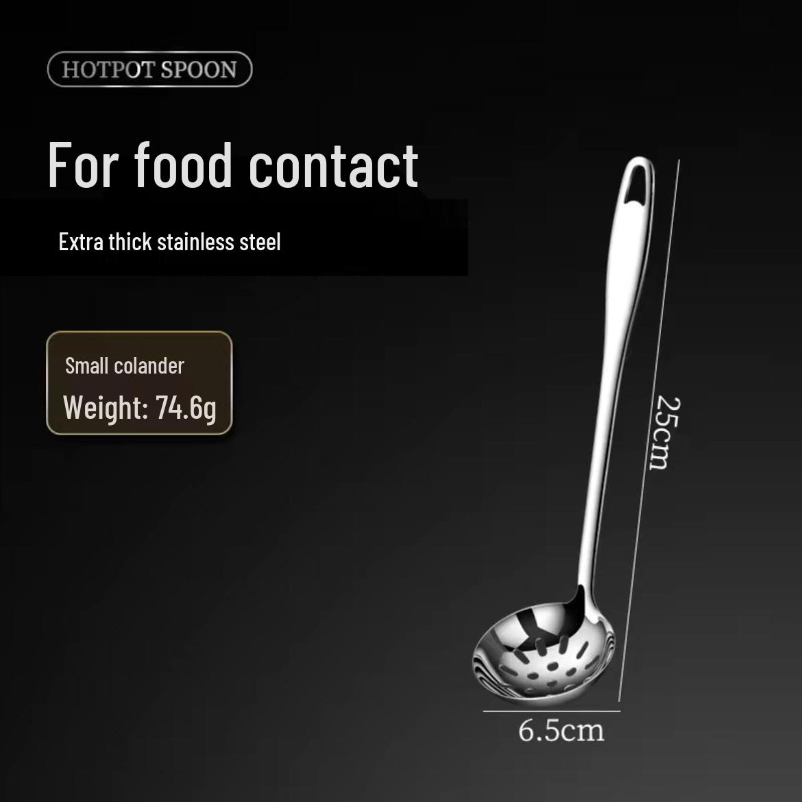 

304 Stainless Steel Long Handle Ladle & Skimmer Set - Large, Thickened Spoons for Soup, Hot Pot, and Oil Separation