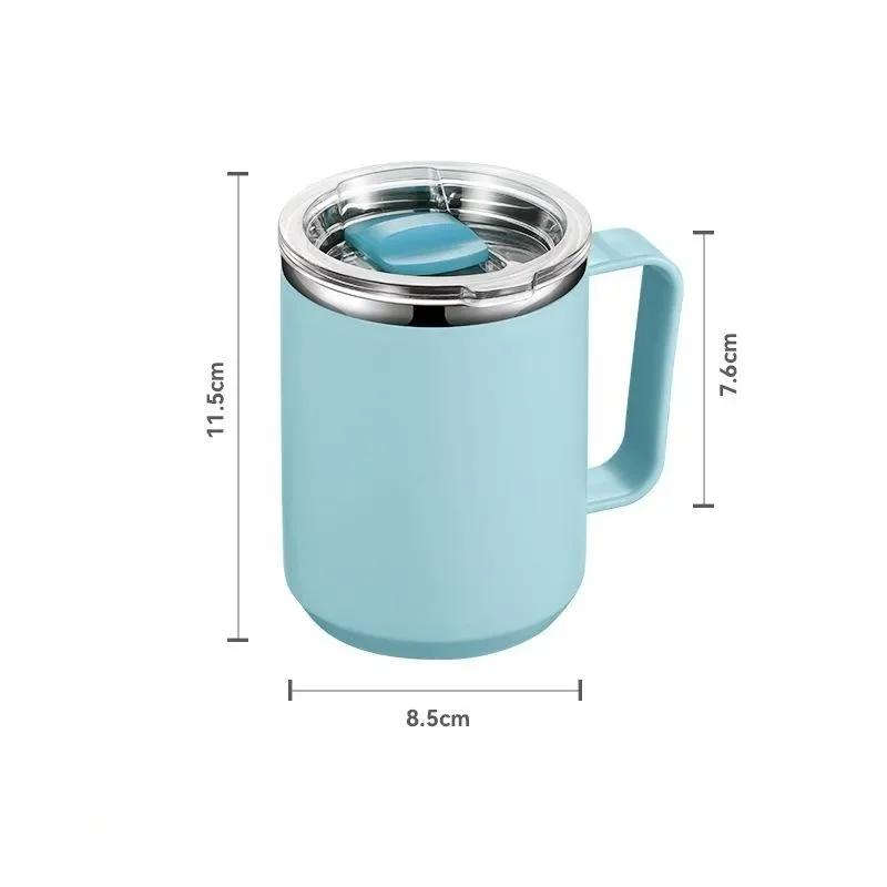 450ml Stainless Steel Mug Vacuum Mug With Handle and Lid Leak-Proof Coffee Cup Thermos For Home Office Milk Cup Water Bottle