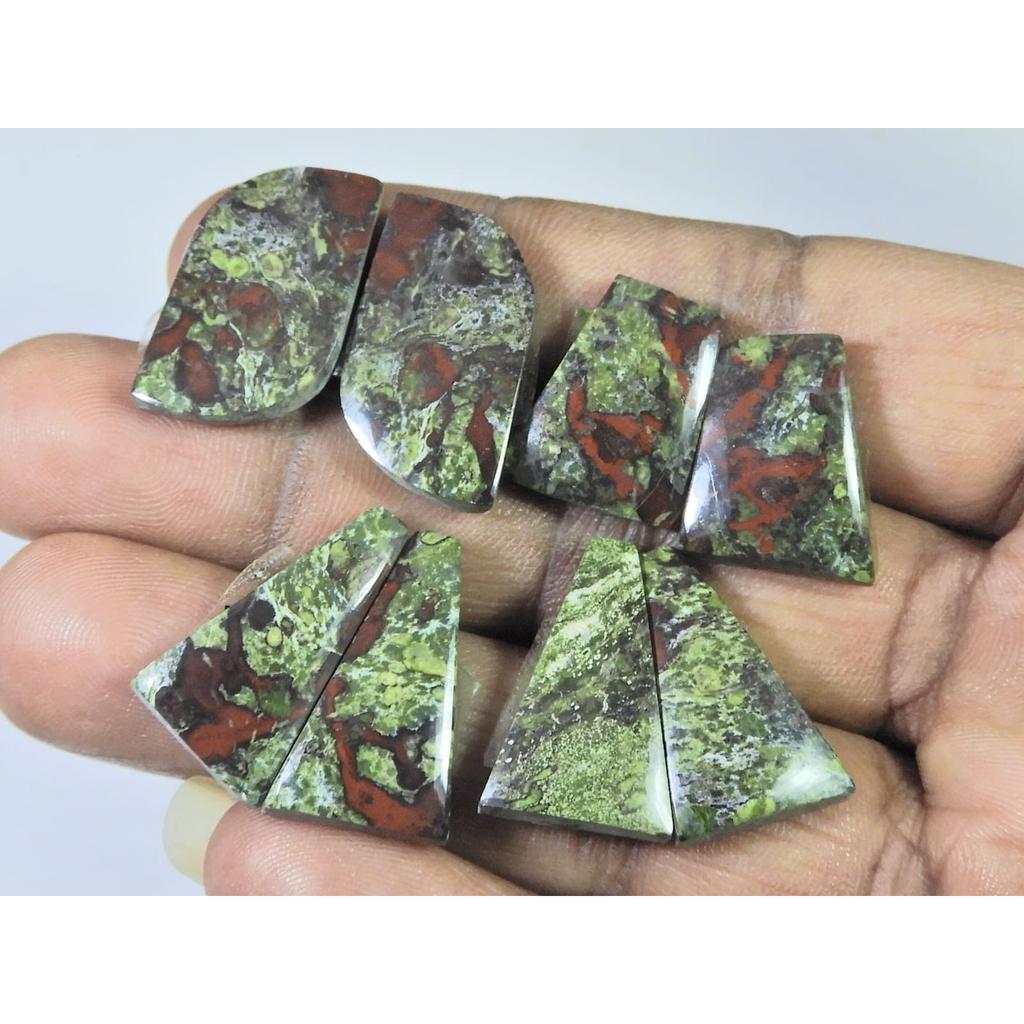 22-23 MM Natural Dragon Jasper Matched Pair Fancy Loose Gemstone 4 Pair Lot C-1006