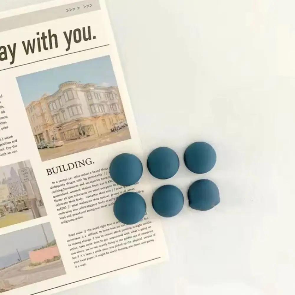 6 шт. Магнитные наклейки на холодильник Mo Landi, круглые, матовые, простые, цветные, для фото