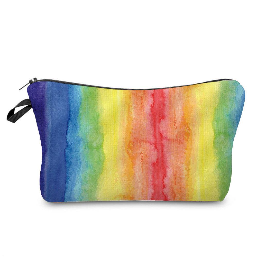 Women Colorful Print Cosmetic Bag Toiletries Organize Travel Storage Case 6396 KTB
