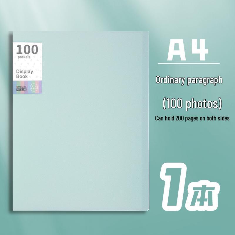 A4 Morandi Color Transparent Insert Folder for Papers and Storage Albums