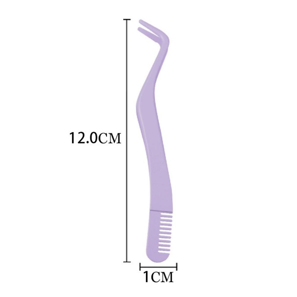 Eyelash Tweezers Stainless Steel Eyelash Extension Tweezers With Comb False Lash Application Tool For Girls Women Beginners фиолетовый