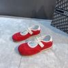 [Fanfna] Velcro shallow single shoes women's 2025 spring and summer new casual Mary Jane shoes cloth casual shoes
