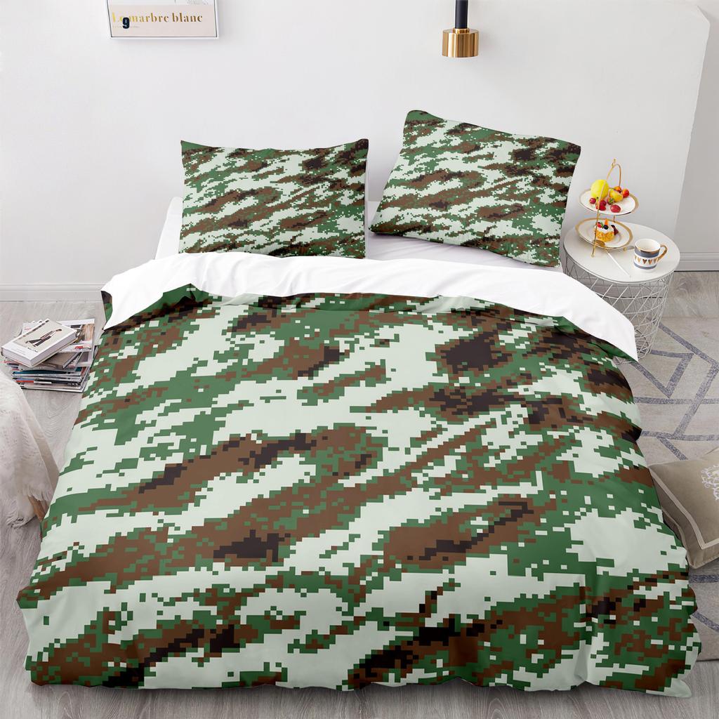 Home Textile Camouflage Quilt Cover Digital Printing Three-Piece Set 3D