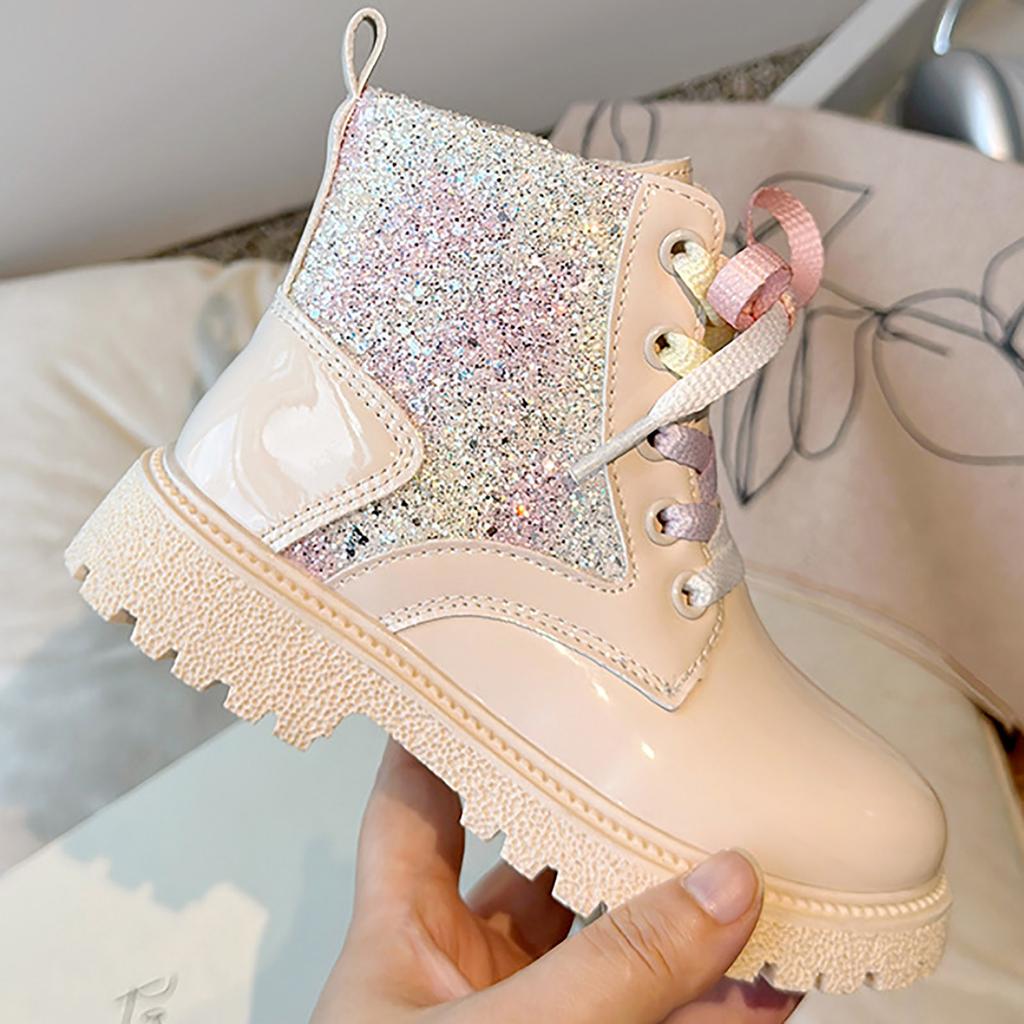 Children's Boots Boys Girls Single Boots Solid Color England Style Children Boy Girls Shoes Kids Fashion Shiny Small Short Boots