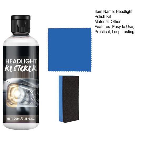 Automotive Headlight Lens Restorer Car Headlight Repair Fluid Long-Lasting Protection Easy Application Headlight Repair Polish Kit