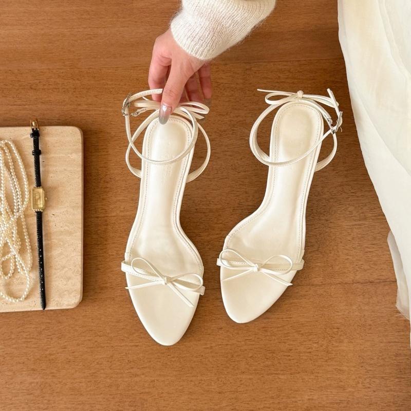 Fashion Ladies Shoes 2025 Brand Open Toe Women's Sandals Summer Butterfly-knot Office and Career New Best Seller Elegant Heeled Sandals