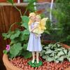 Flower Fairy Figurine Sculpture, Decor Garden Ornament Mother and Daughter Statue for Friend