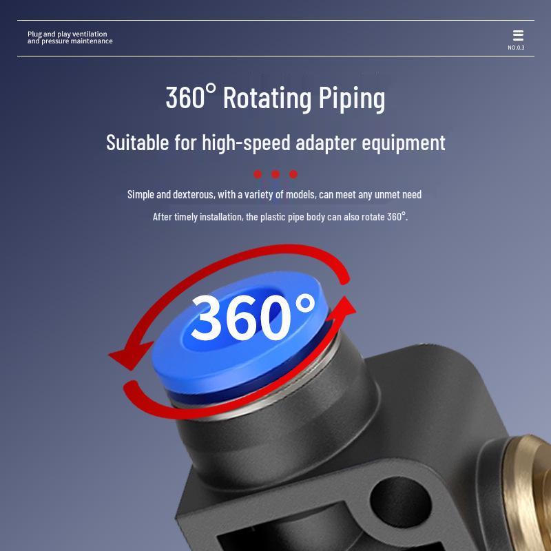 Pneumatic Hose Quick Connector with SA4/6/8 Valve and HVFF4/8 Flow Regulator