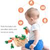 Montessori Toys for 1 Year Baby Pull Carrot Set Game Kids Wooden Toy Shape Sorting Matching Puzzle Educational Toys for Children