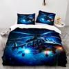 Helicopter Series 3D Digital Printing Three-Piece Bedding Kit Bed Sheet Quilt Cover