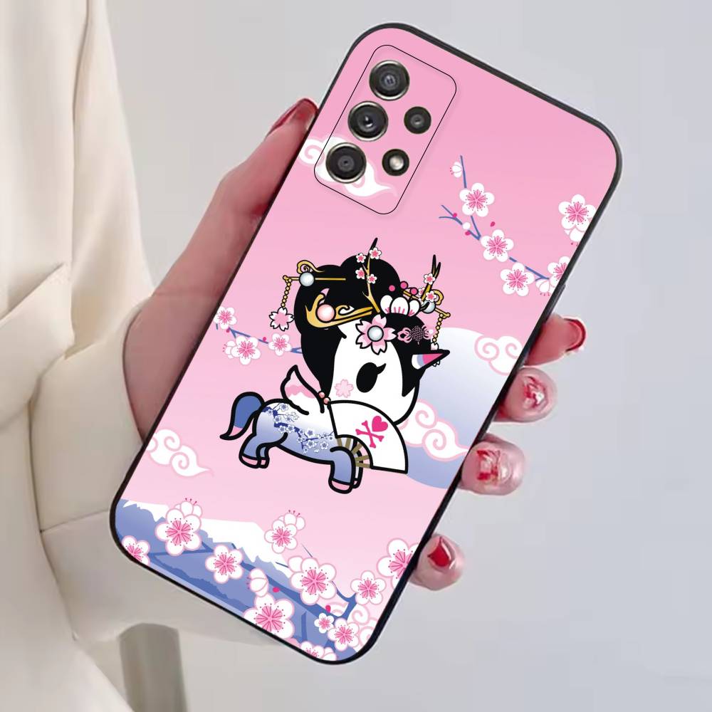 Japan T-Tokidokis Phone Case Black Silicone Soft For Samsung S25,S24,S21,S22,S23,S30,Ultra,S20,Plus,Fe,Lite