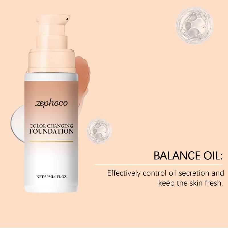 White Color Changing Foundation Cream Concealer Makeup Moisturizing Lightweight Cover Skin Imperfections Natural Look Zephoco 1pcs