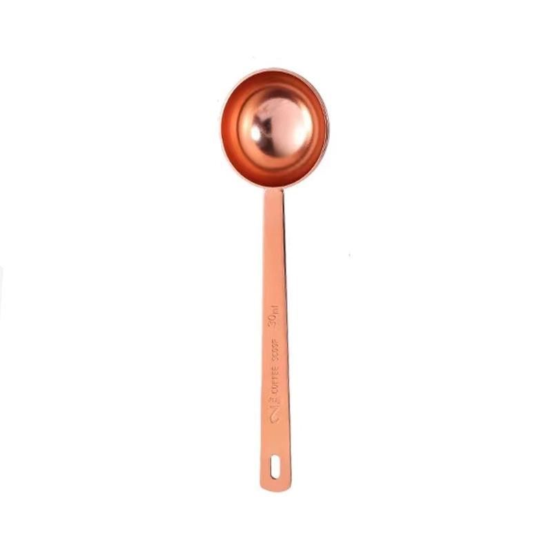 Rose Gold Stainless Steel Measuring Spoons Set: 5ml, 10ml, 20ml for Coffee, Milk, Cocktail, Fruit Powder.