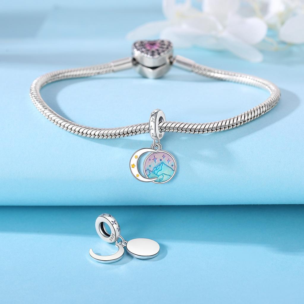 Bead Charms copper Charm Bead Charms Authentic Blue Star Shape Moon Sun Pendant Bead Charms Compatible With Bracelets Jewellery Diy Women Fine Gift Ac