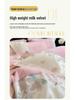 Embroidered Extra Thick Milk Velvet Four-Piece Winter Bedding Set—Duvet & Fitted Sheet, Full Matte Double Color