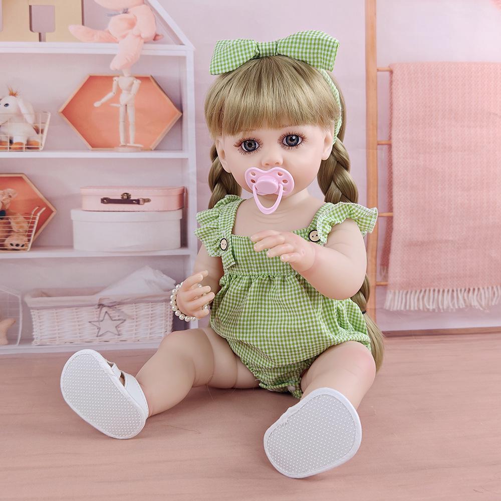 55cm Reborn Doll Girl with Pacifier - Princess Dress-up Role-playing Toy for Kids
