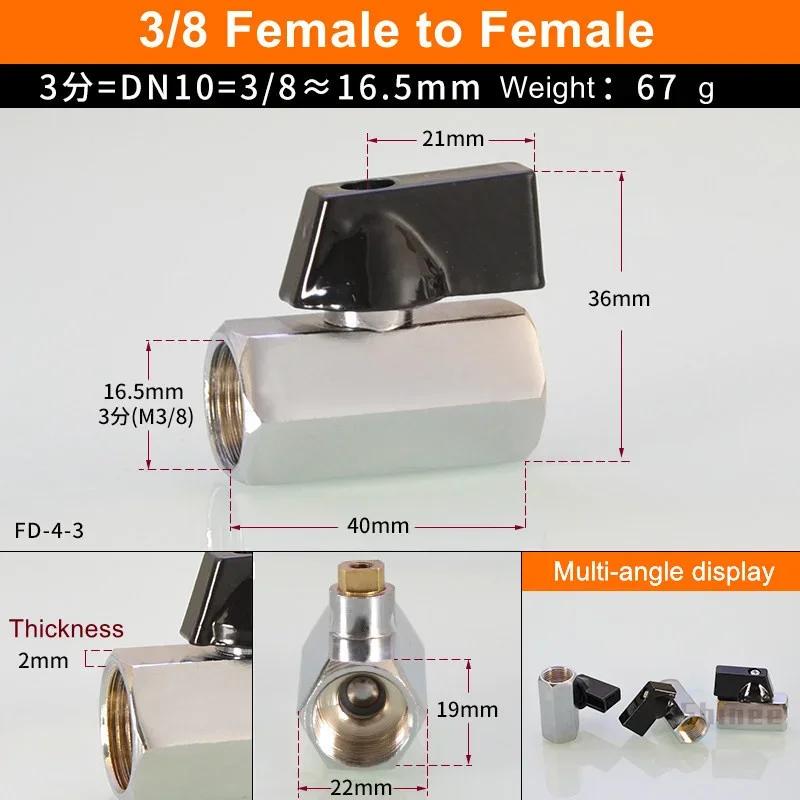 Air Compressor Water Gas Oil Shut Off Valve Brass Ball Valve BSP Threaded Black Mini Valve Male To Female