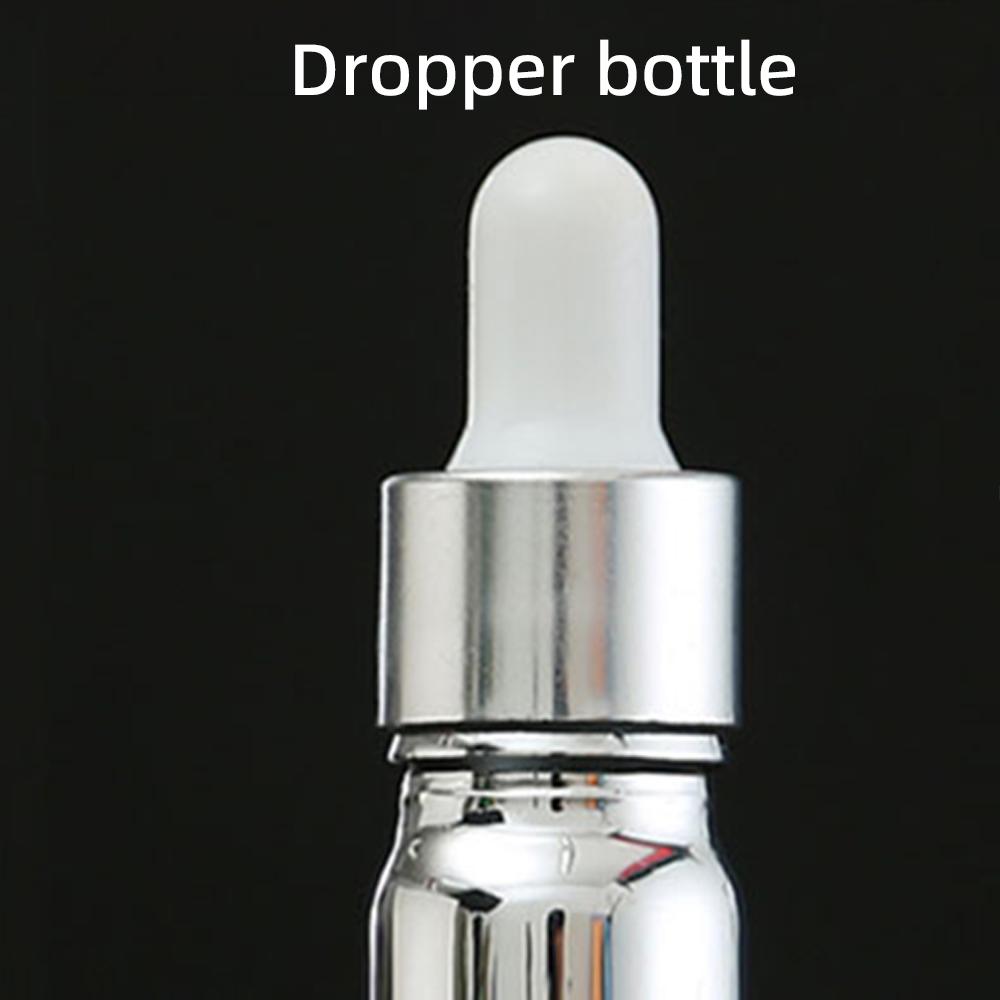 

5ml-100ml Silver Glass Essential Oil Dropper Bottle Sample Bottle Glue Head Dropper Bottle Press Drop Separation Empty Bottle 5ml&5pcs