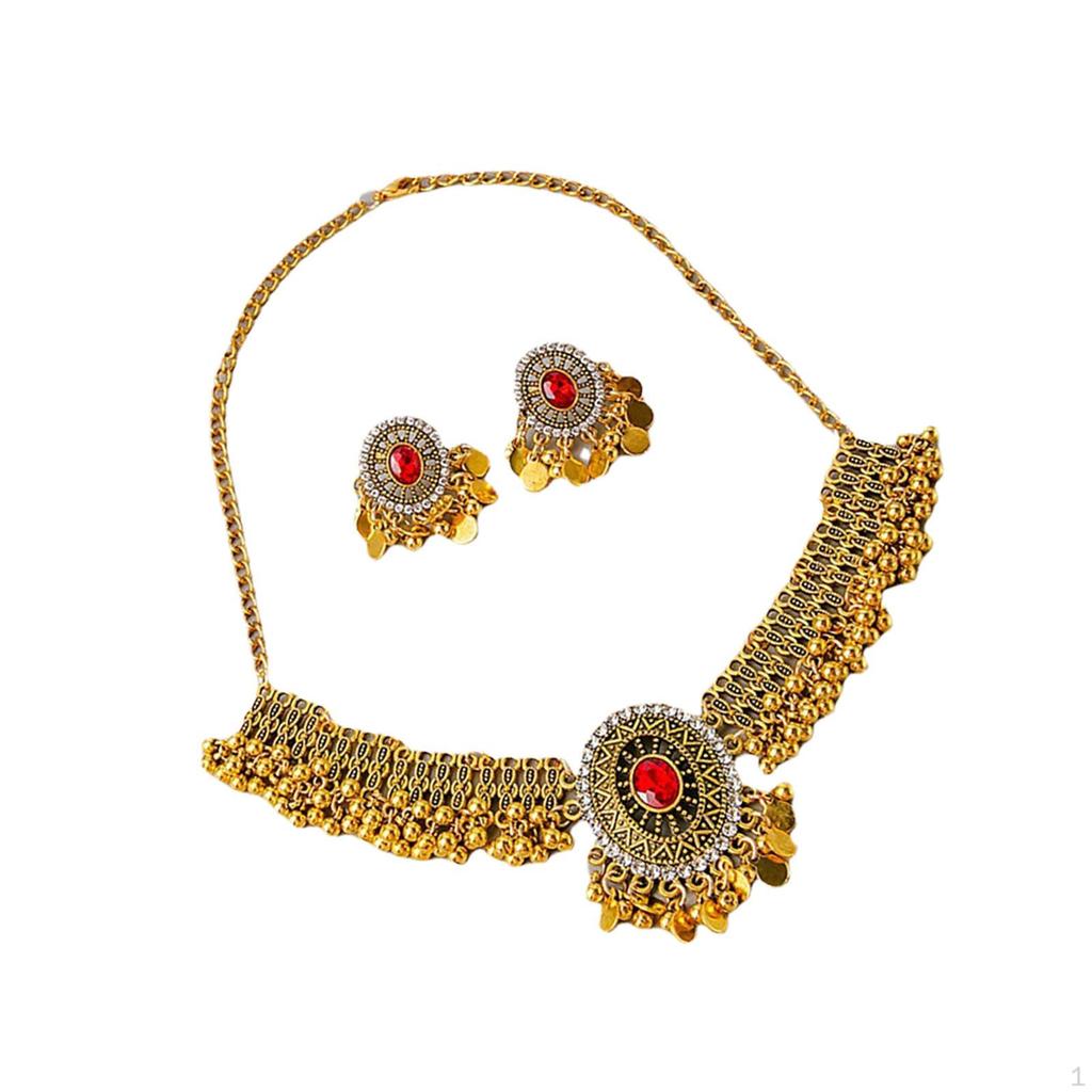 Halskette Ohrring Set Trendiger Statement Anhänger Schmuck für Bräute Mädchen