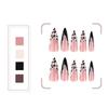 24Pcs Leopards Print Press On Nails Long False Nails French Tip Glossy Artificial Nails Full Covers Stick On Nails