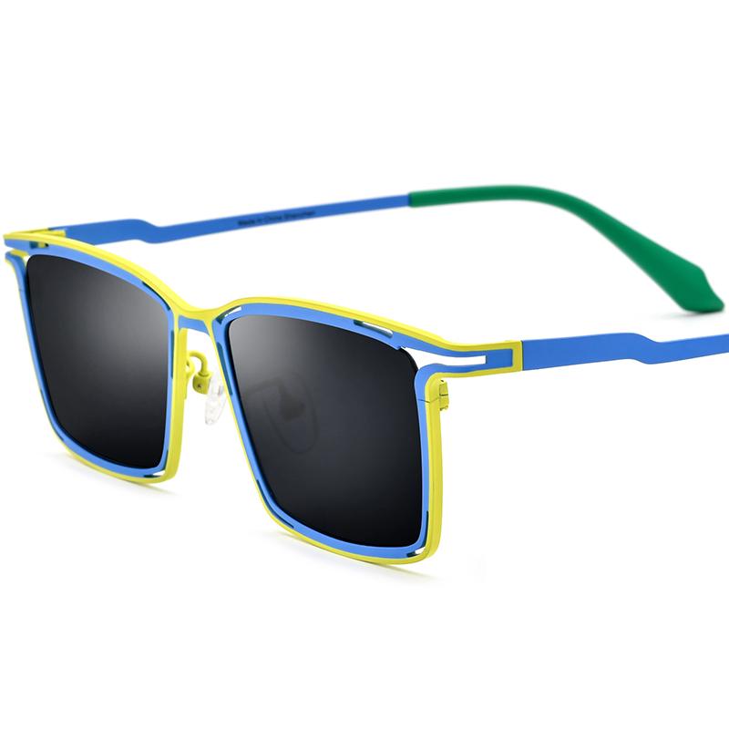 Borregls Colorful Titanium Sunglasses Men Brand Designer Square Fashion Women 2025 New Polarized UV400 Sun Glasses 185804T Titanium