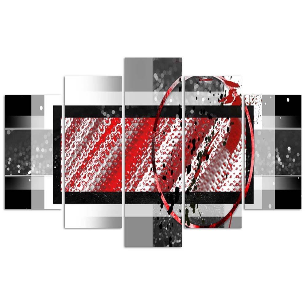 Feeby Five piece picture canvas print, The charm of geometry