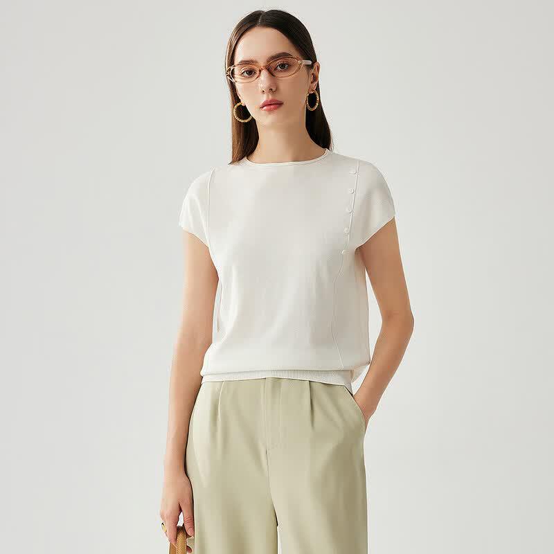 Zhaojun Women's Spring/Summer Mulberry Silk Blend Sleeveless Knit Top