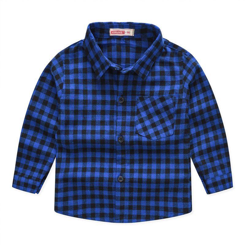 Spring and Autumn Boys and Girls Korean Cotton Plaid Shirt