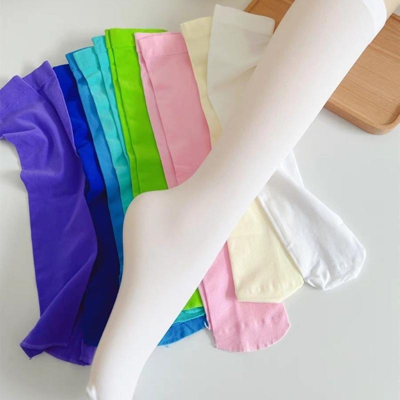 Damen Blickdichte Seiden Oberschenkelhohe Strümpfe Leggings Strumpfwaren Japanische Stile Anime JK Mädchen Bunte Überknie Lange Socken