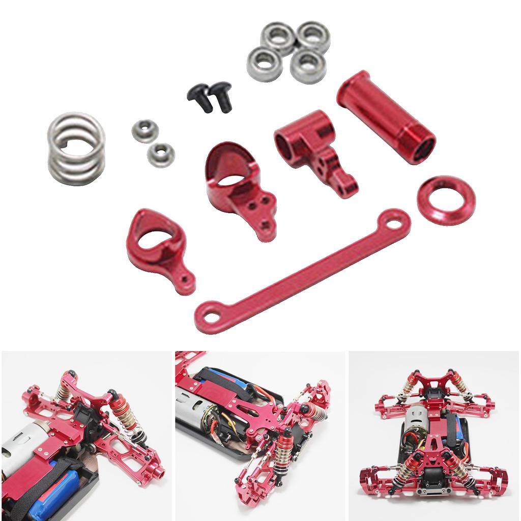 Treehobby 2PCs Aluminum Rear Wheel Cups For WLtoys 144001 1/14 RC Car – Red Upgrade Parts - View #3