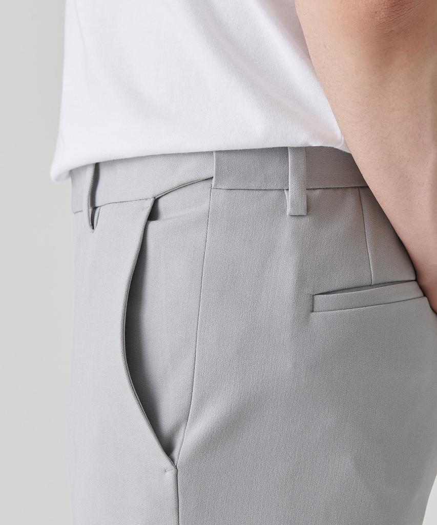 MUSINSA STANDARD Straight Hidden Banding Slacks [Light Gray]
