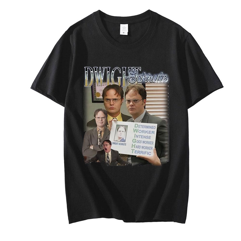 Divertente Maglietta Omaggio a Dwight Schrute Unisex a Maniche Corte in Puro Cotone Maglietta TV Show USA The Office Michael Scott Magliette alla Moda