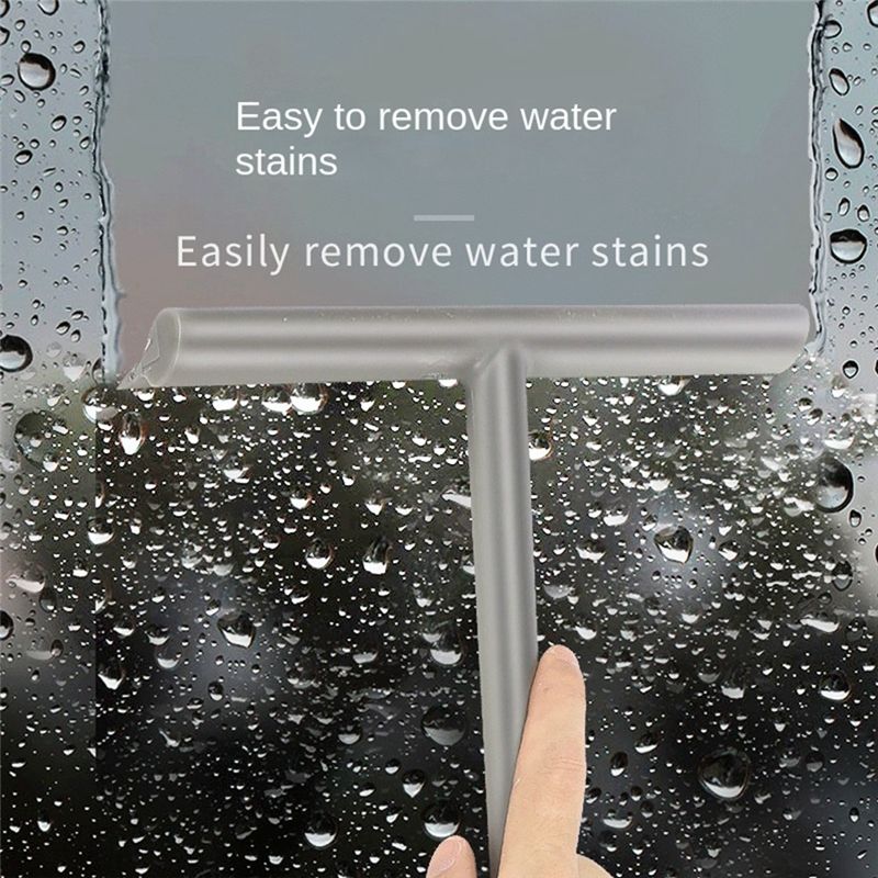 ABJI-Shower Squeegee Glass Clean Scraper Hanger Floor Window Cleaning Water Wall Hanging With Handle, C