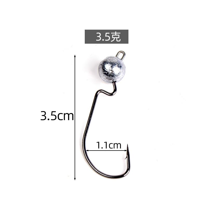 5Pcs 3.5g/5g/7g/10g Exposed Jig Head Fishing Hook Soft Worm Fishhook Jigging Crank Hook Bass Pike Fishing Tackle