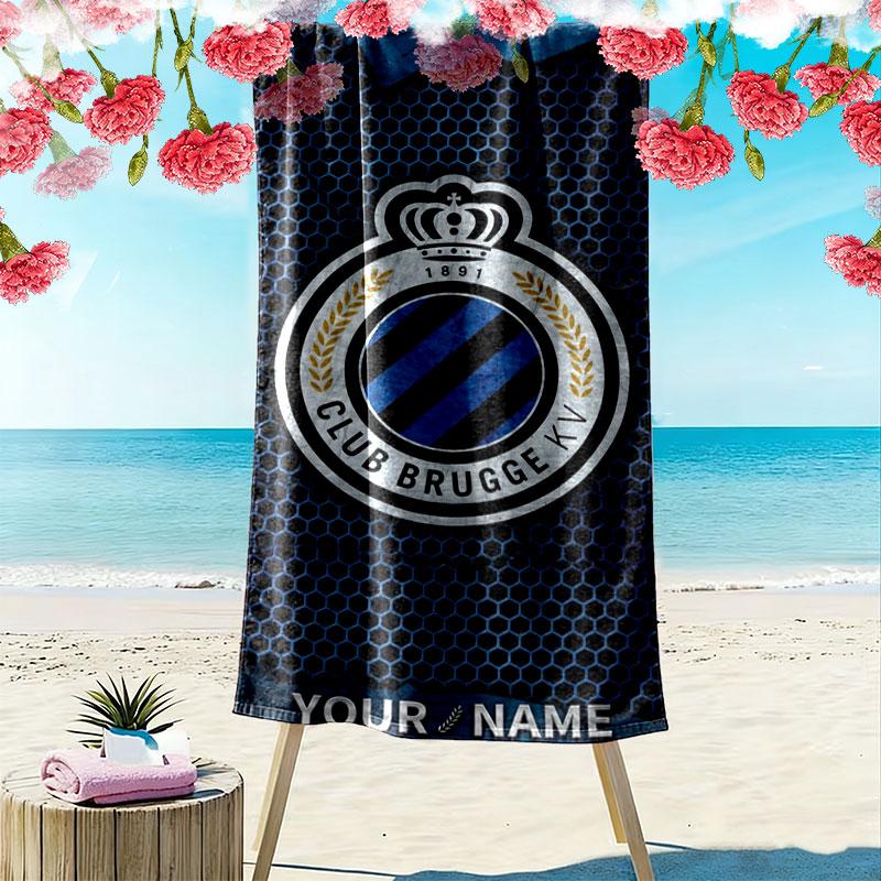 Club Brugge KV Custom Name Print Beach Towel, Large Soft Quick Dry Towel for Beach Camping Swimming