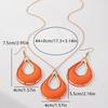 Fashion New 3pcs Earring and Necklace Set, Simple and Elegant Women's Creative Teardrop Metal Spray-Painted Earrings and Necklace Set