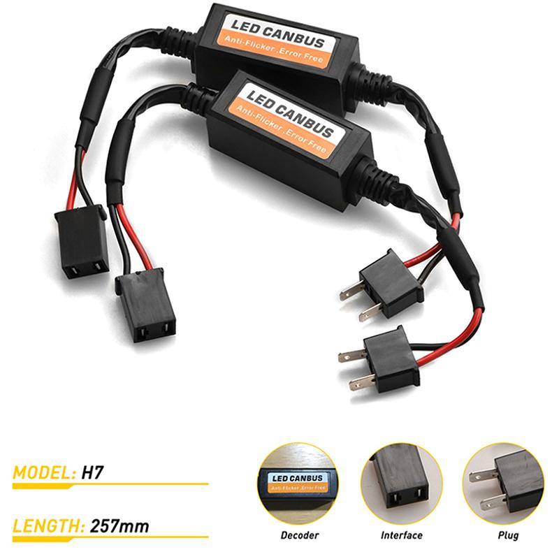 H1/H3/H7/H8/H9/H11 Automotive Led Decoder 12V Black Anti-Flicker Led Canbus Decoder Fault Eliminator Automotive Accessory