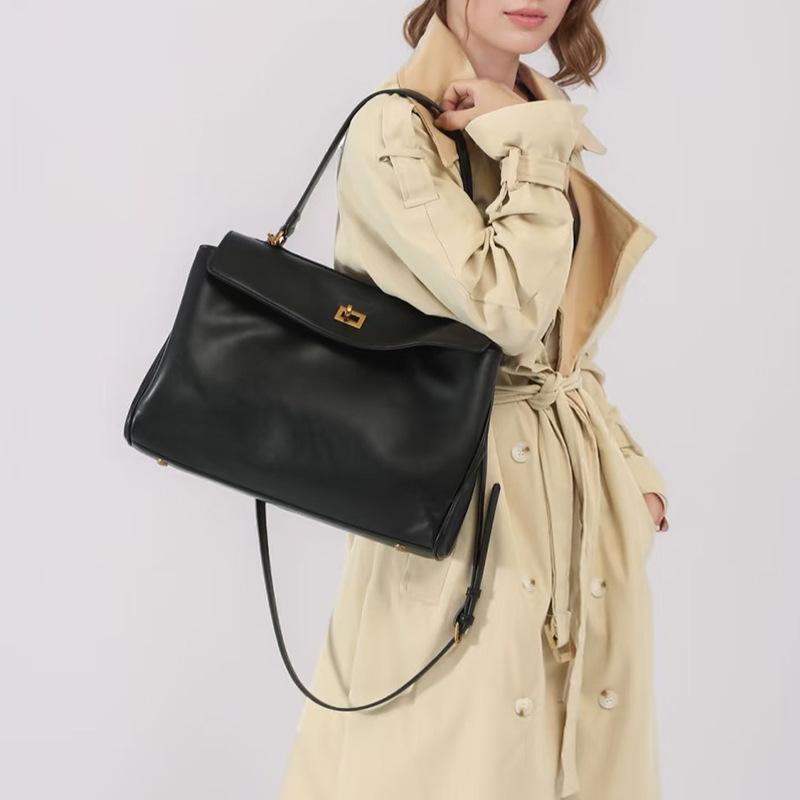 Custom Handmade Genuine Leather Womens Bag High-End Soft Cowhide Top Layer Leather Bag Single Strap Large Capacity Handbag