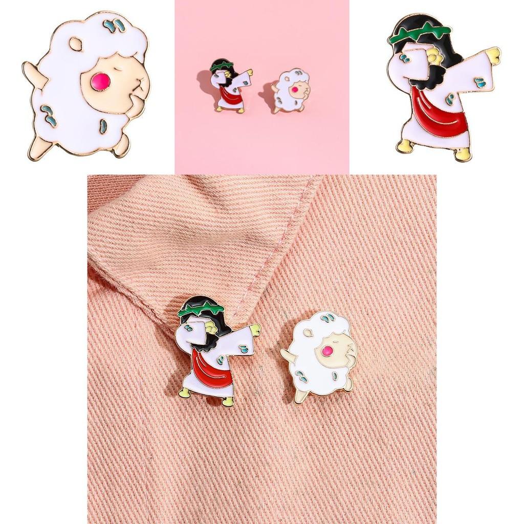 Cartoon Sheep Adorable Brooch Metal Badge For Cute Fashionable Accessory