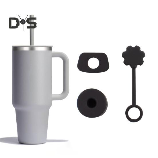 Silicone Straw Cap Leak-proof Stopper Set for Stanley Tumblers 3-Piece Tumbler Accessories Reusable Dishwasher Safe Spill Proof Stopper for Travel